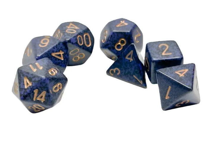 Täringukomplekt Speckled Golden Cobalt (7)-004 Accessories-Brain Games OÜ