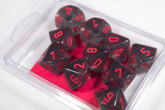 Täringukomplekt Translucent Smoke - Red (10)-Strateegiamängud-Brain Games OÜ