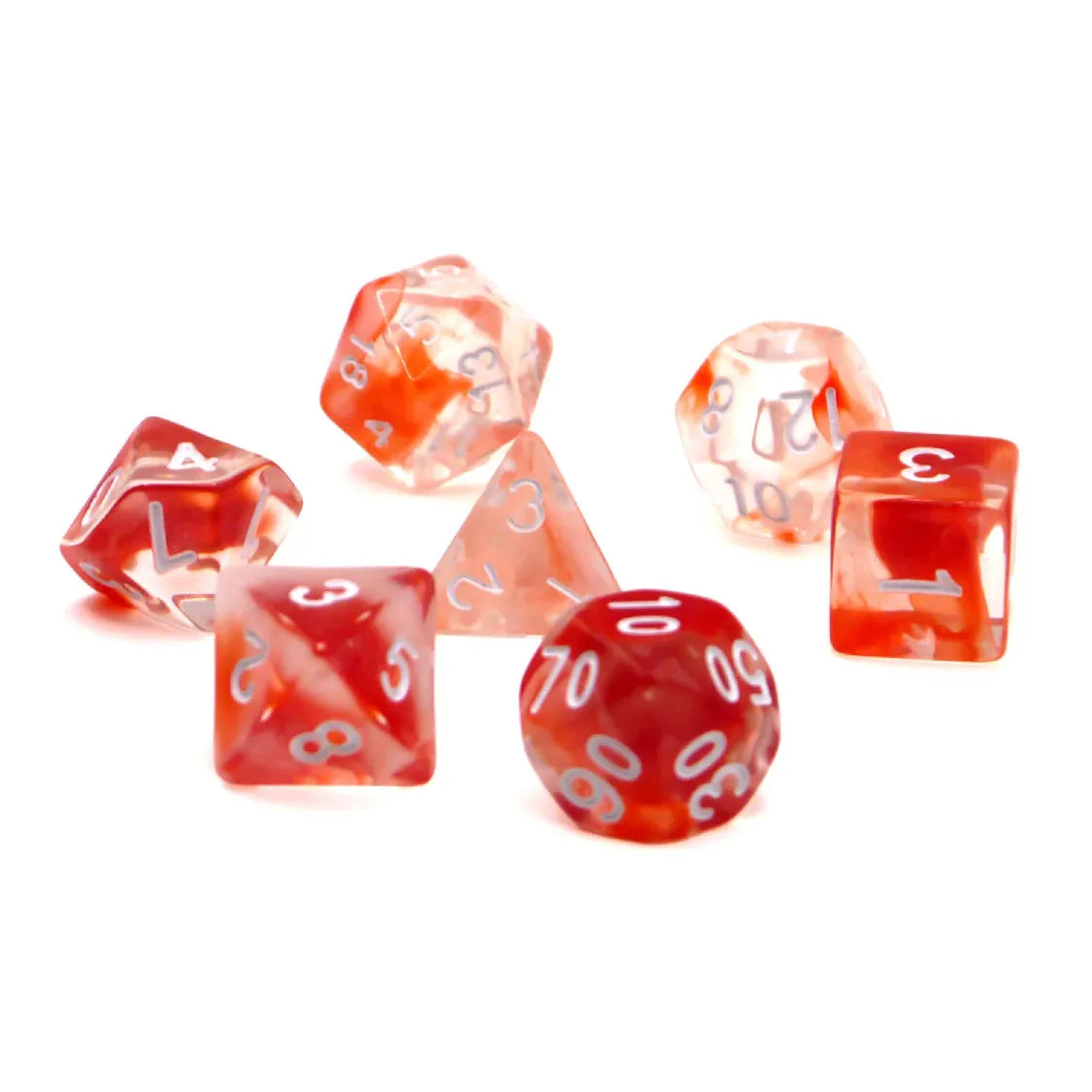 Täringukomplekt Transparent: Nebula Red (7)-104 Accessories-Brain Games OÜ