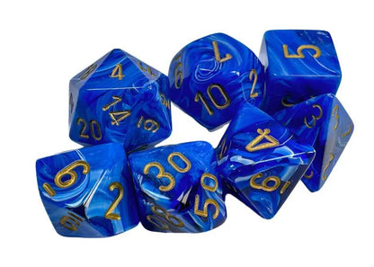 Täringukomplekt Vortex Blue - Gold (7)-001 Board / Card Games-Brain Games OÜ