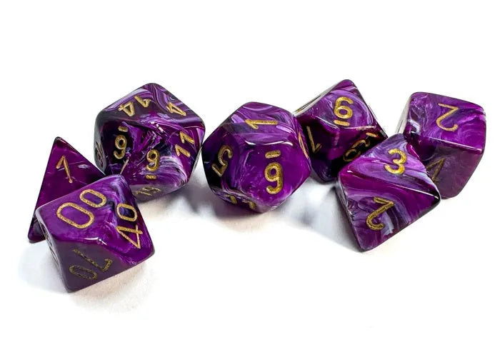 Täringukomplekt Vortex Purple - Gold (7)-001 Board / Card Games-Brain Games OÜ