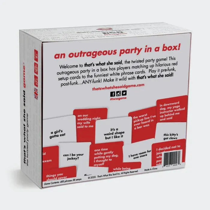 That's What She Said UK edition-101 Board / Card Games-Brain Games OÜ