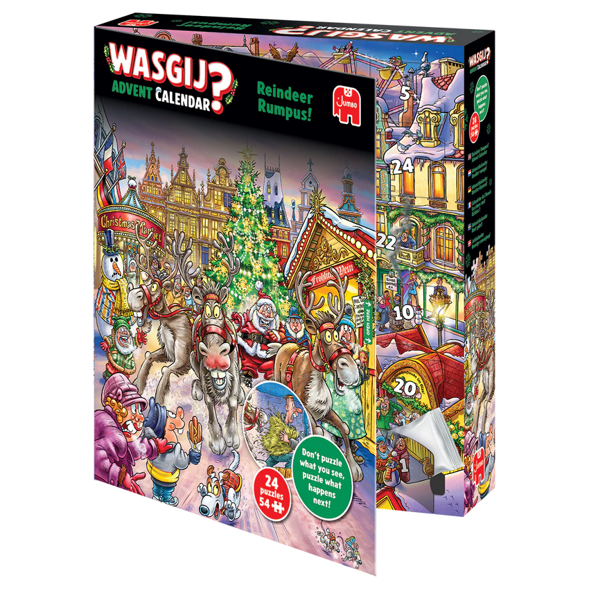 Wasgij Advent Calendar "Reindeer Rumpus!"-108 Jigsaw Puzzles-Brain Games OÜ