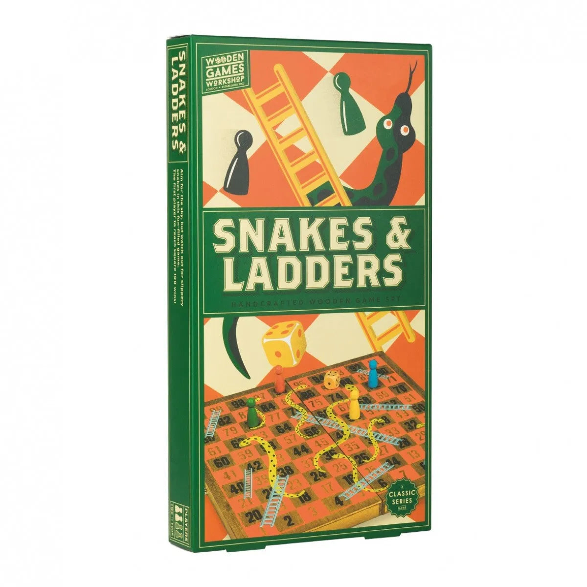Wooden Games Workshop "Snakes & Ladders"-w001 WHSX Board / Card Games-Brain Games OÜ