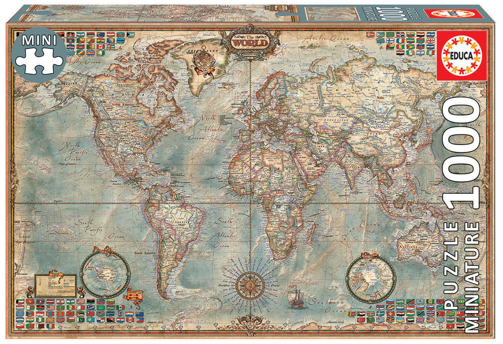 Pusle "Political Map of the World, Miniature" 1000 tk